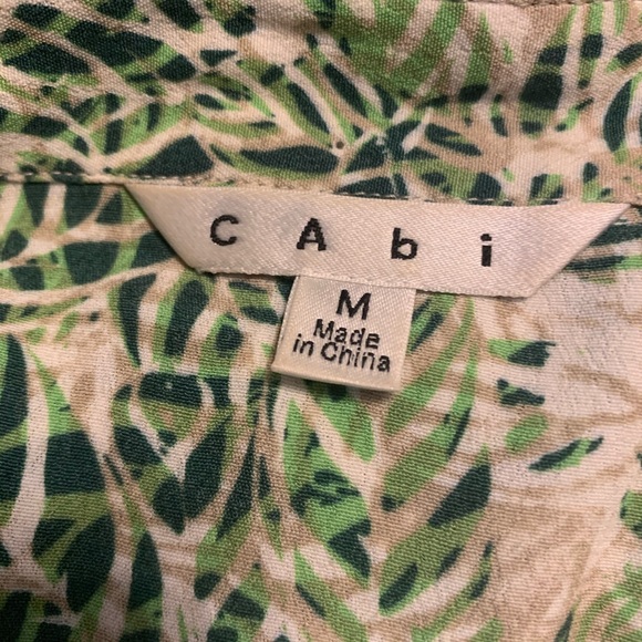 Cabi green tropical leaf print faux wrap dress - Picture 8 of 8